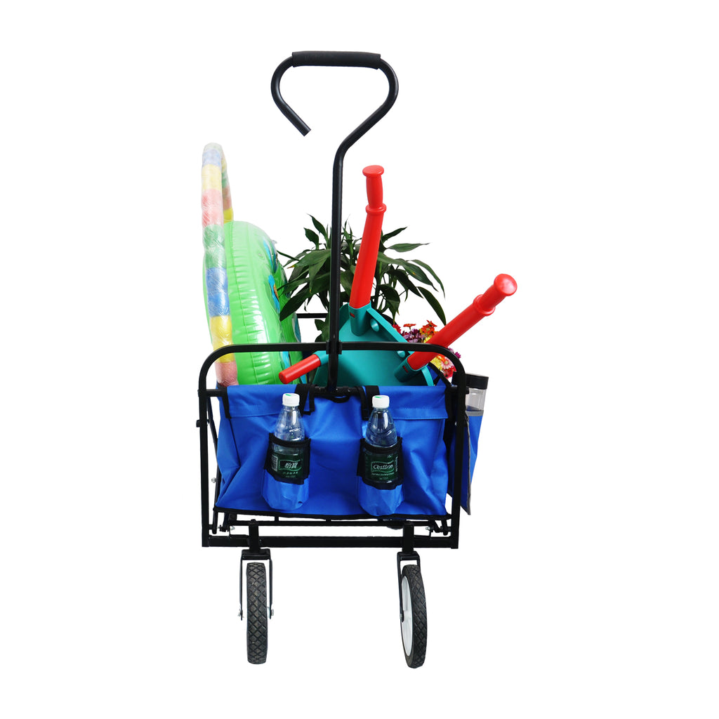 Chariot Pliant Jardin Courses Plage - Bleu - Wagon