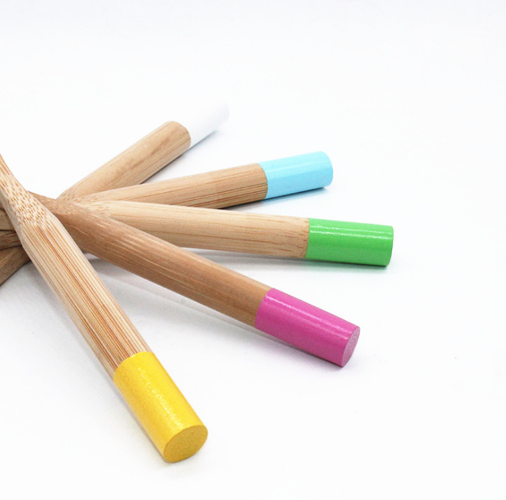 Brosse à Dents Bambou Naturel Biodégradable - Écologique - 5 Couleurs - Étui Voyage