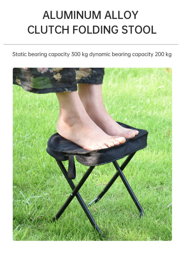 Tabouret Pliant Alu Léger - Sac à Main - Camping Pêche - Portable