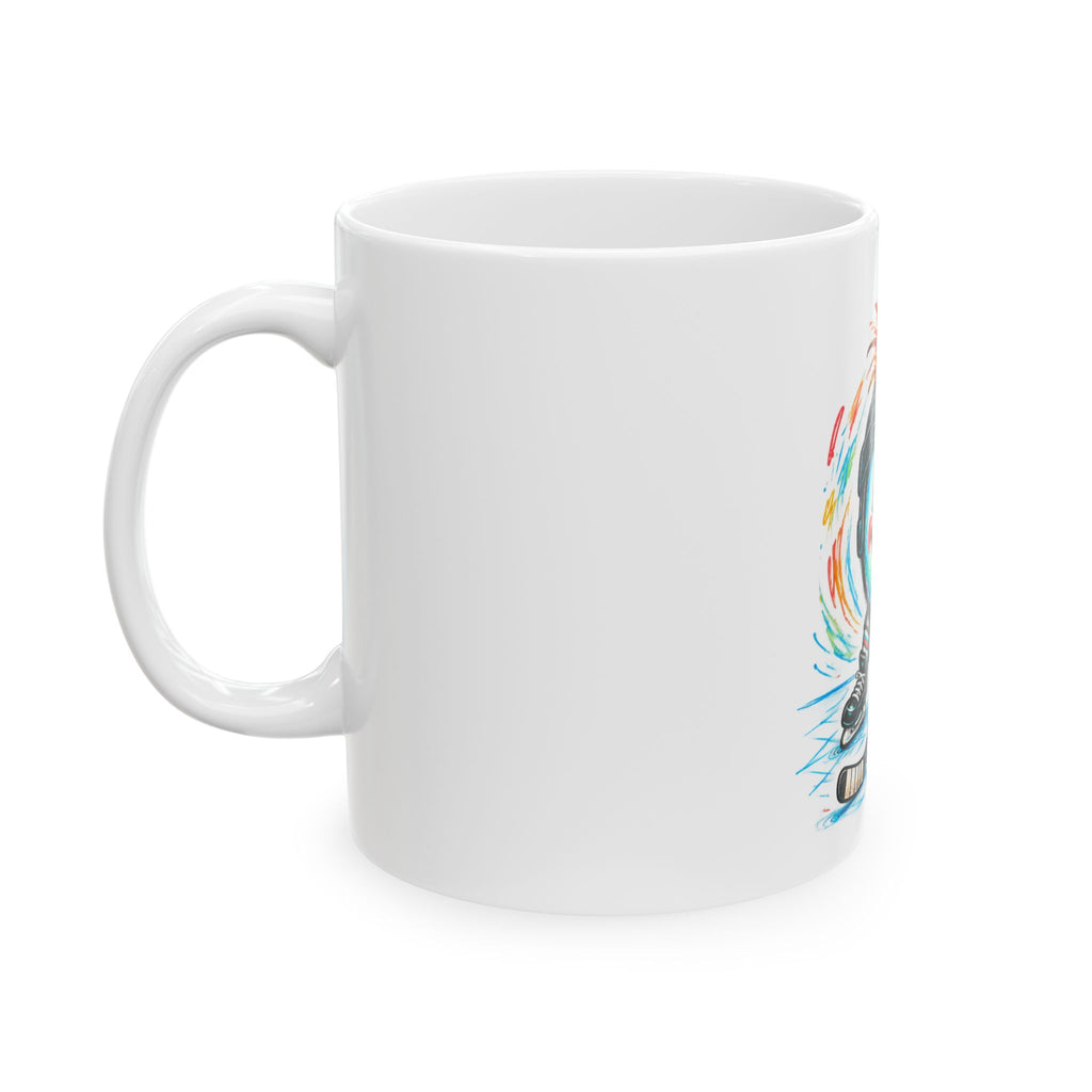 Tasse en céramique – Bonhomme joueur de hockey amusant