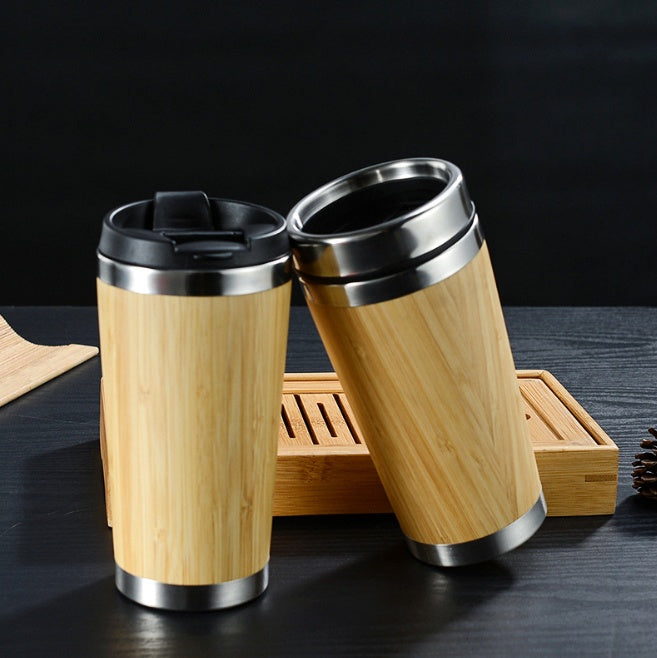 Tasse à Café en Bambou Naturel - Écologique et Réutilisable - 350ml