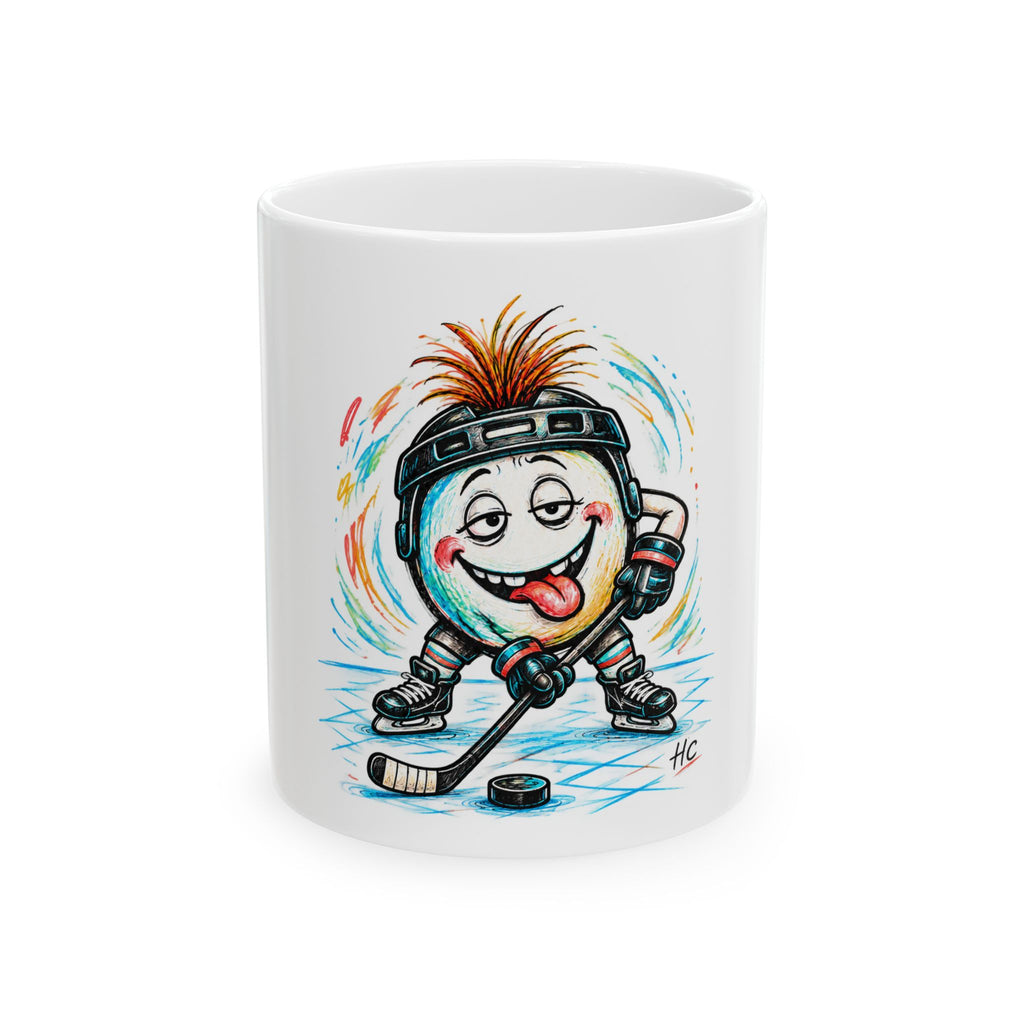Tasse en céramique – Bonhomme joueur de hockey amusant