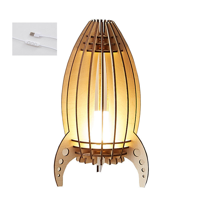 Lampe décorative LED en bois de hêtre