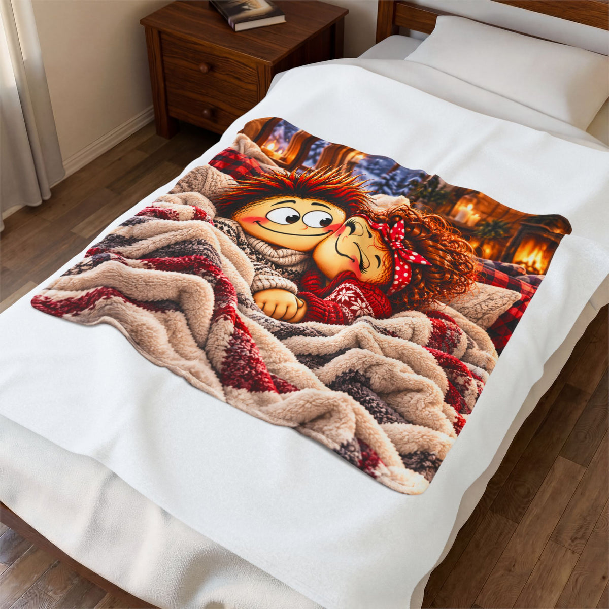 Tendres moments à deux – Couverture douillette en velours ❤️