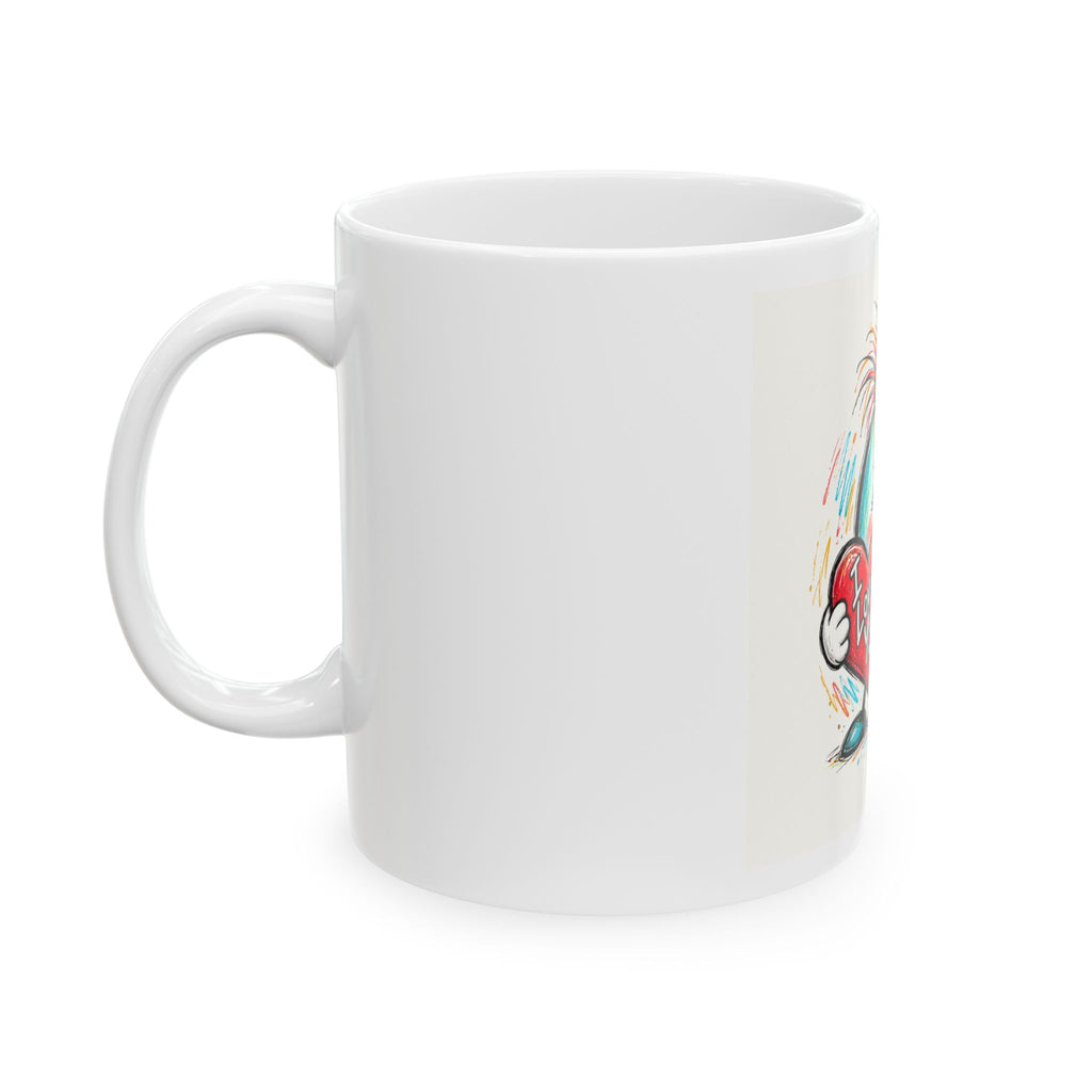 Tasse « Je t’aime » avec personnage et cœur – 11 oz et 15 oz
