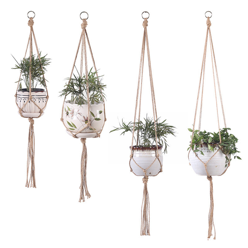 Panier Suspendu Plante Tissé Main - Élingue Corde Coton - Suspension Plante