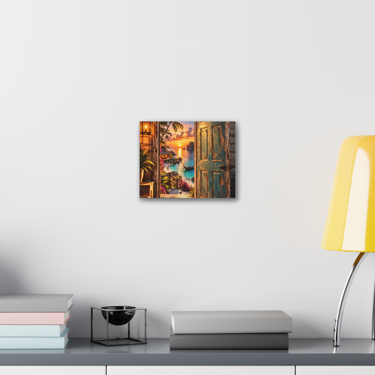 La porte vers le paradis – Toile tropicale au coucher du soleil