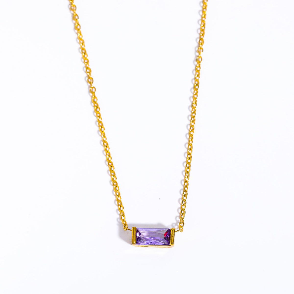 Collier avec pierre de naissance en zircon – 12 mois au choix