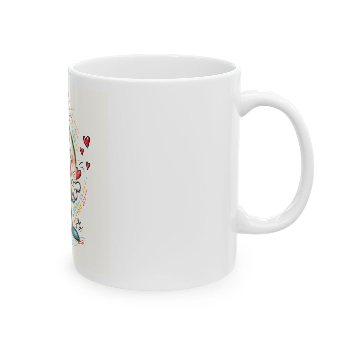 Tasse « Je t’aime » avec personnage et cœur – 11 oz et 15 oz