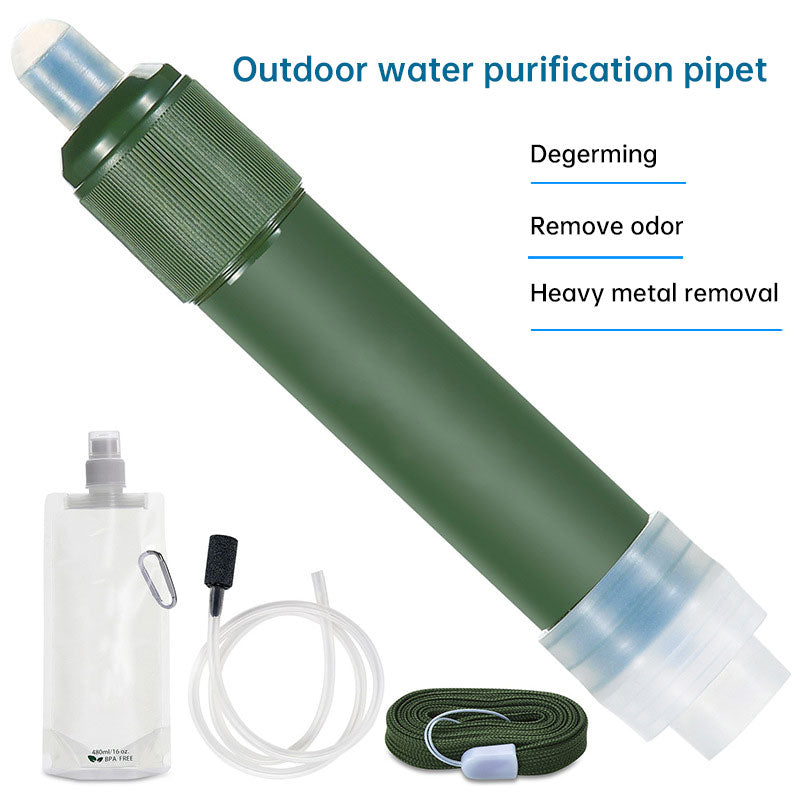 Filtre à Eau Camping Survie - Poche Eau Purification - Urgence