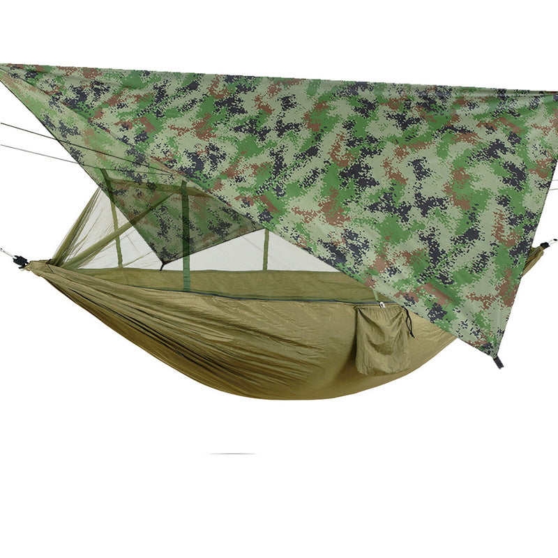 Hamac Double 260x140cm - Moustiquaire + Bâche Pluie - Léger Parachute