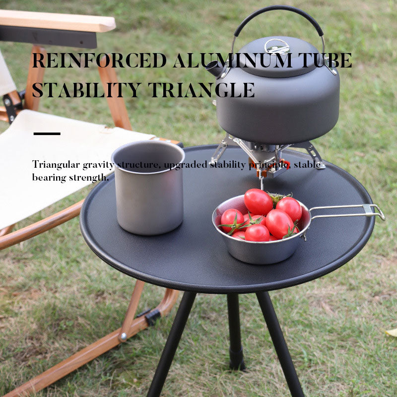 Table Ronde Pliante Alu Réglable Hauteur - Balcon Léger - Pique-nique Camping