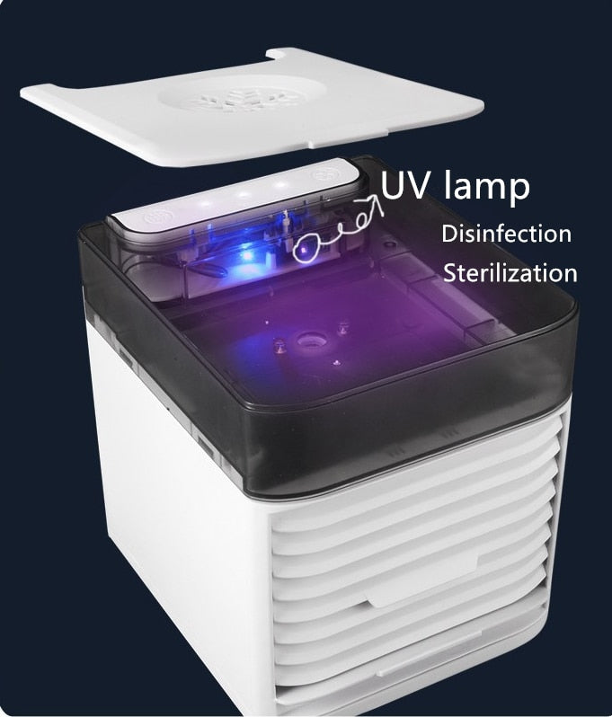 Mini Climatiseur Portable USB - 7 Couleurs Lumière - Stérilisation
