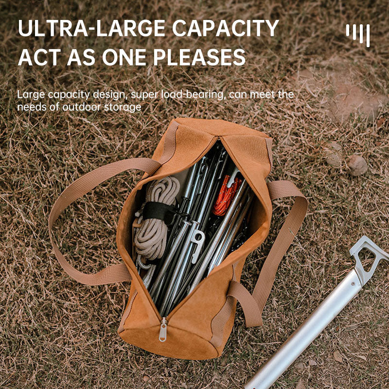 Sac Rangement Accessoires Camping - Piquets Corde - Cylindre Portable