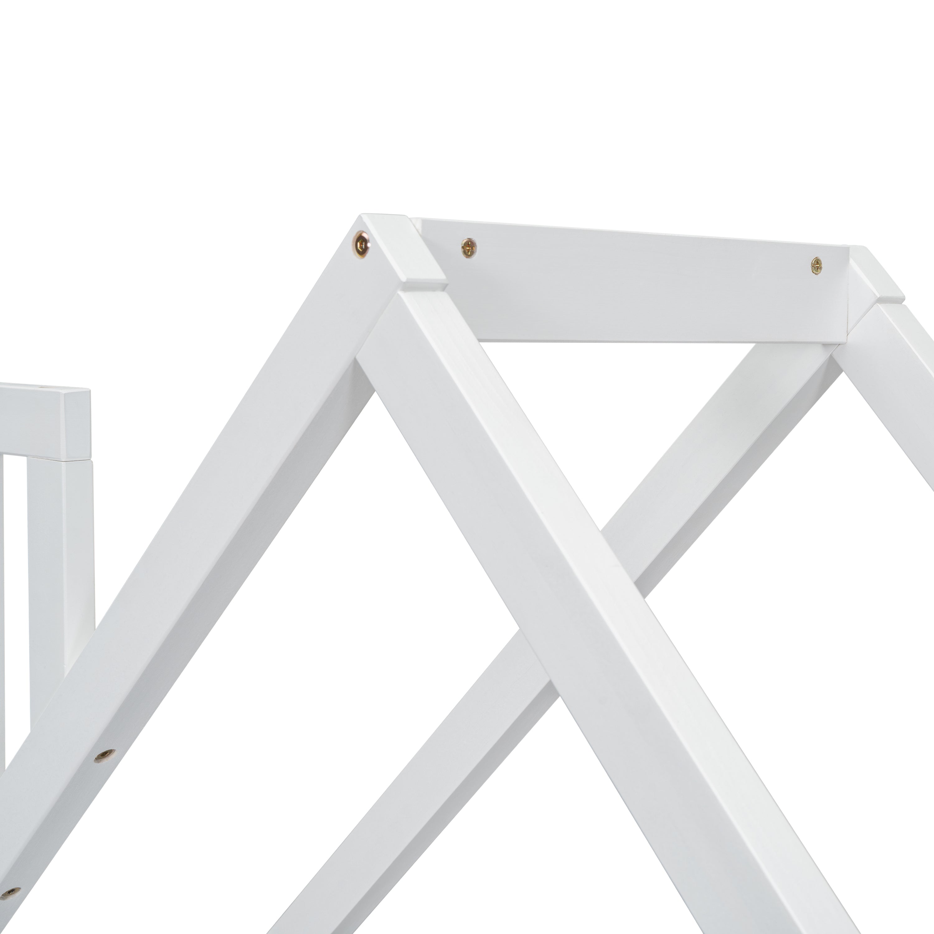 Bureau Enfant Maison Bois Blanc - Table Étude + Bibliothèque + Rangement Jouets