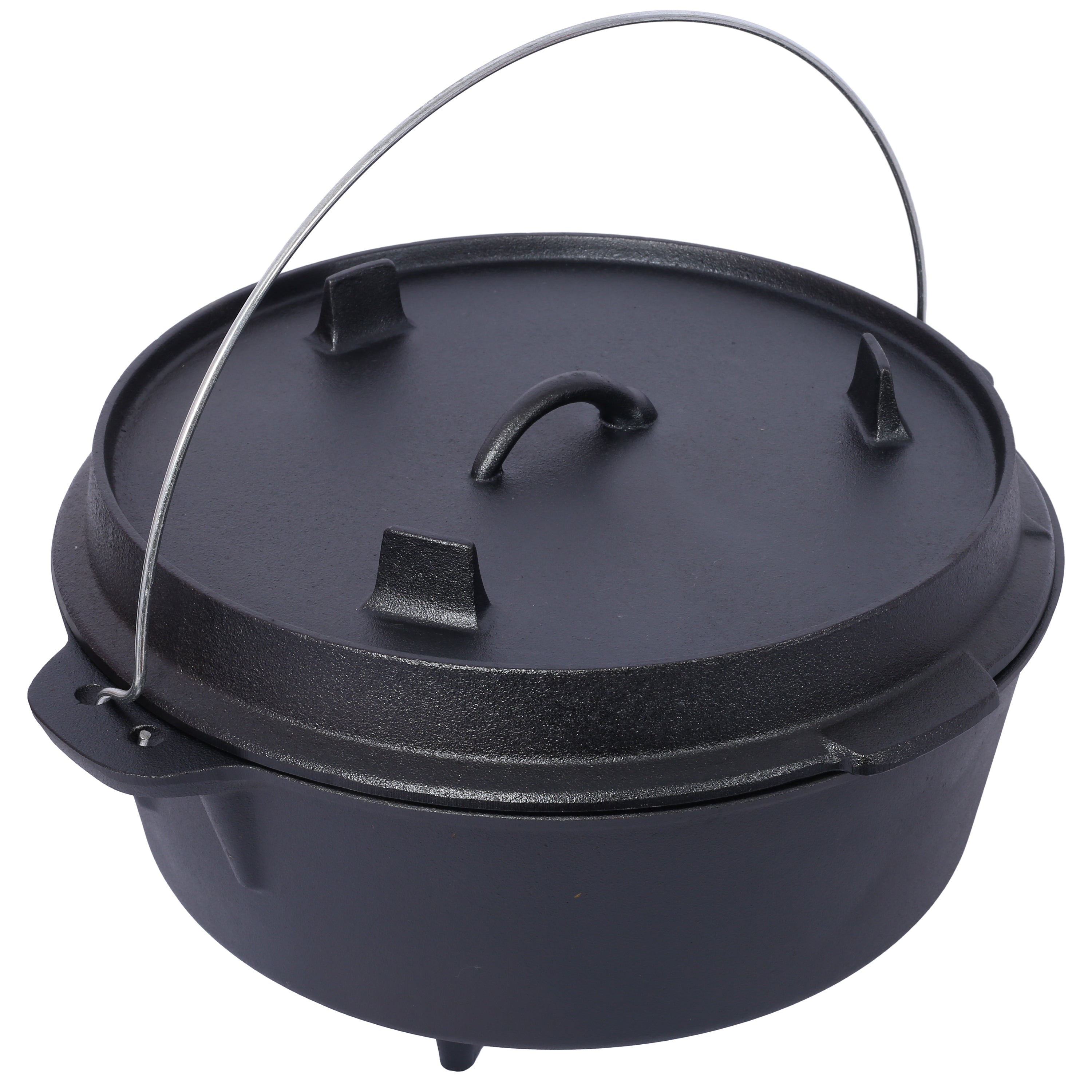 Marmite Fonte 12 Quart avec Couvercle - Camping - BBQ - 11L