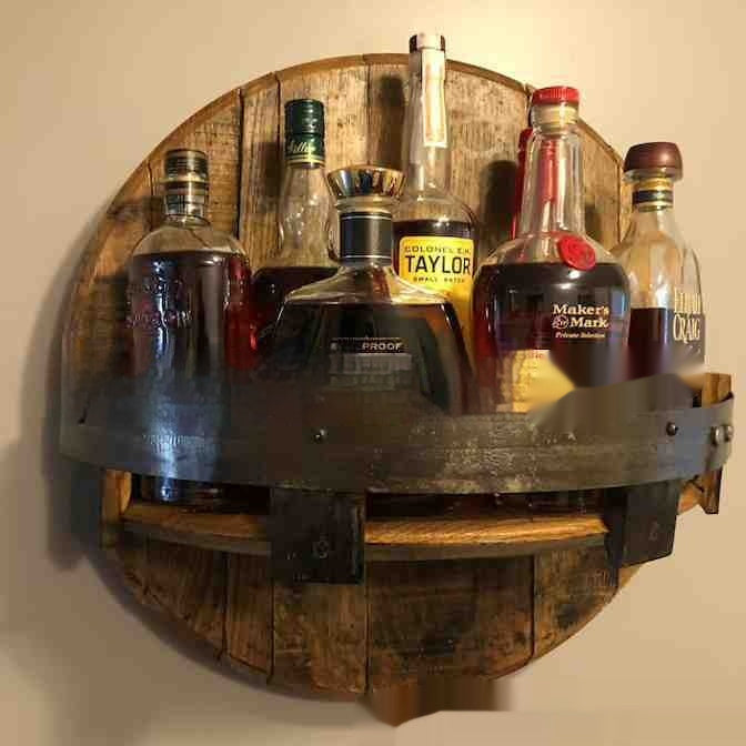 Table Rangement Whisky Vin Bois - Bar Dégustation - Présentoir Bouteilles