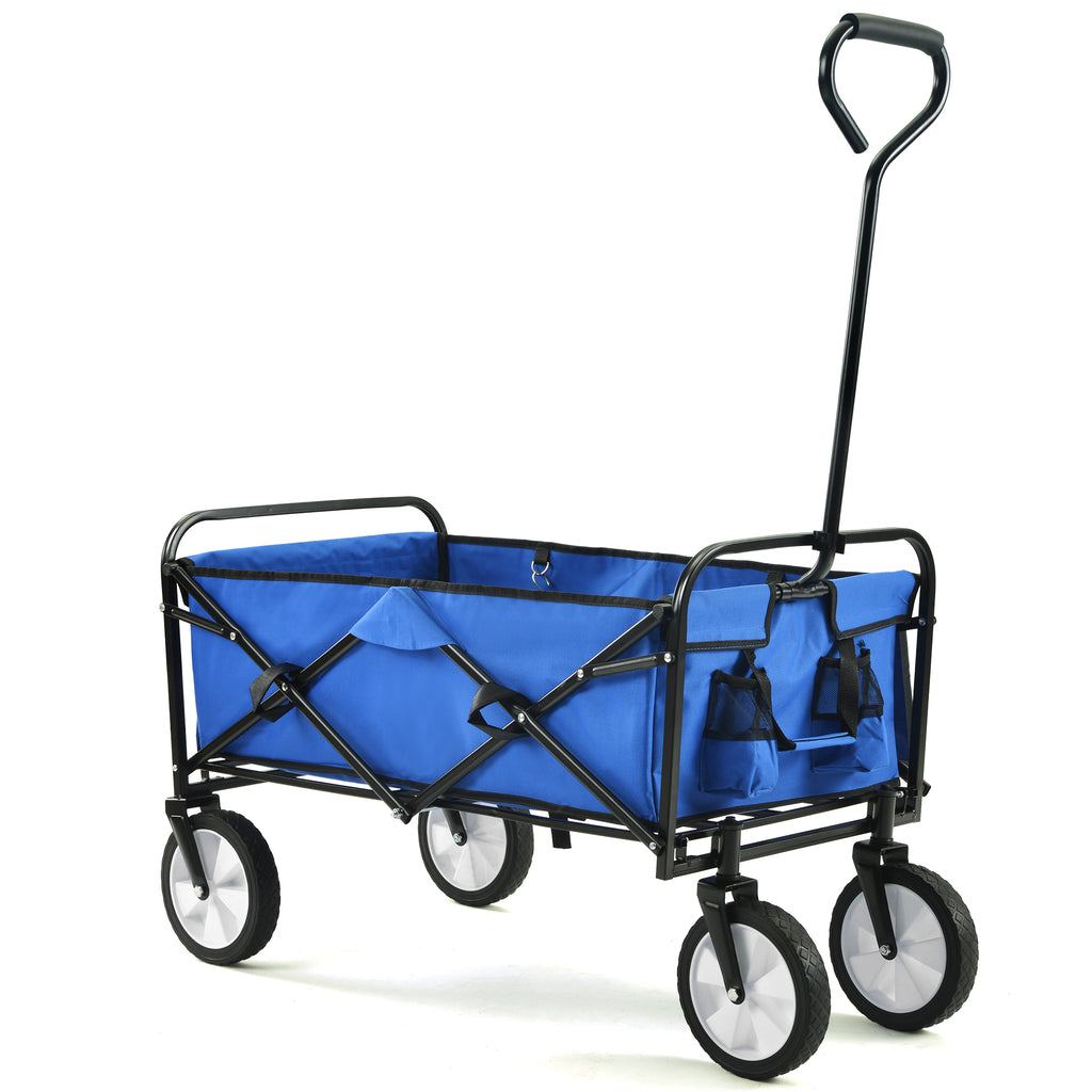 Chariot Pliant Jardin Courses Plage - Bleu - Wagon