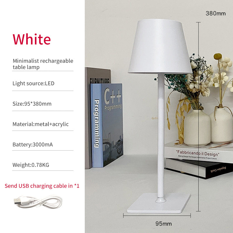 Lampe Table Métal Haut Pied LED - Style Américain Nordique - Hôtel Bar - USB Protection Yeux