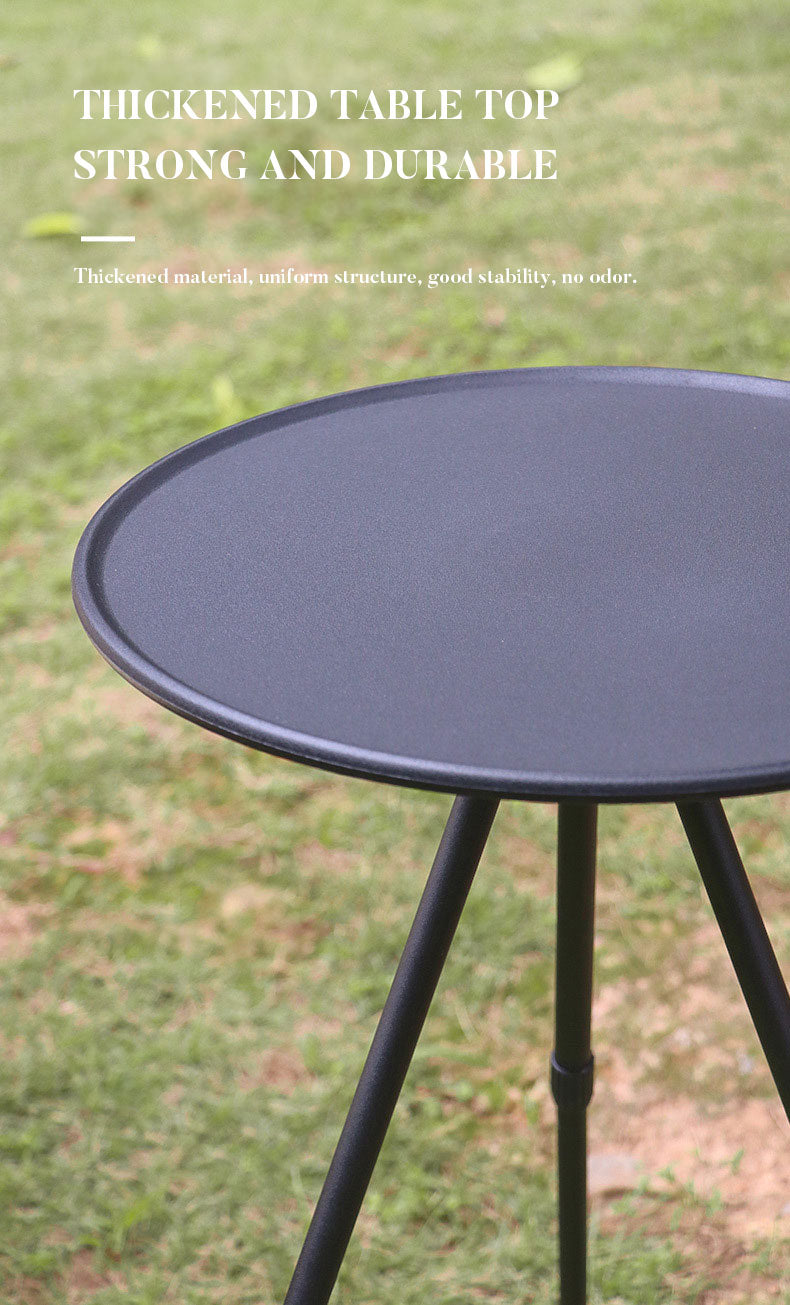Table Ronde Pliante Alu Réglable Hauteur - Balcon Léger - Pique-nique Camping