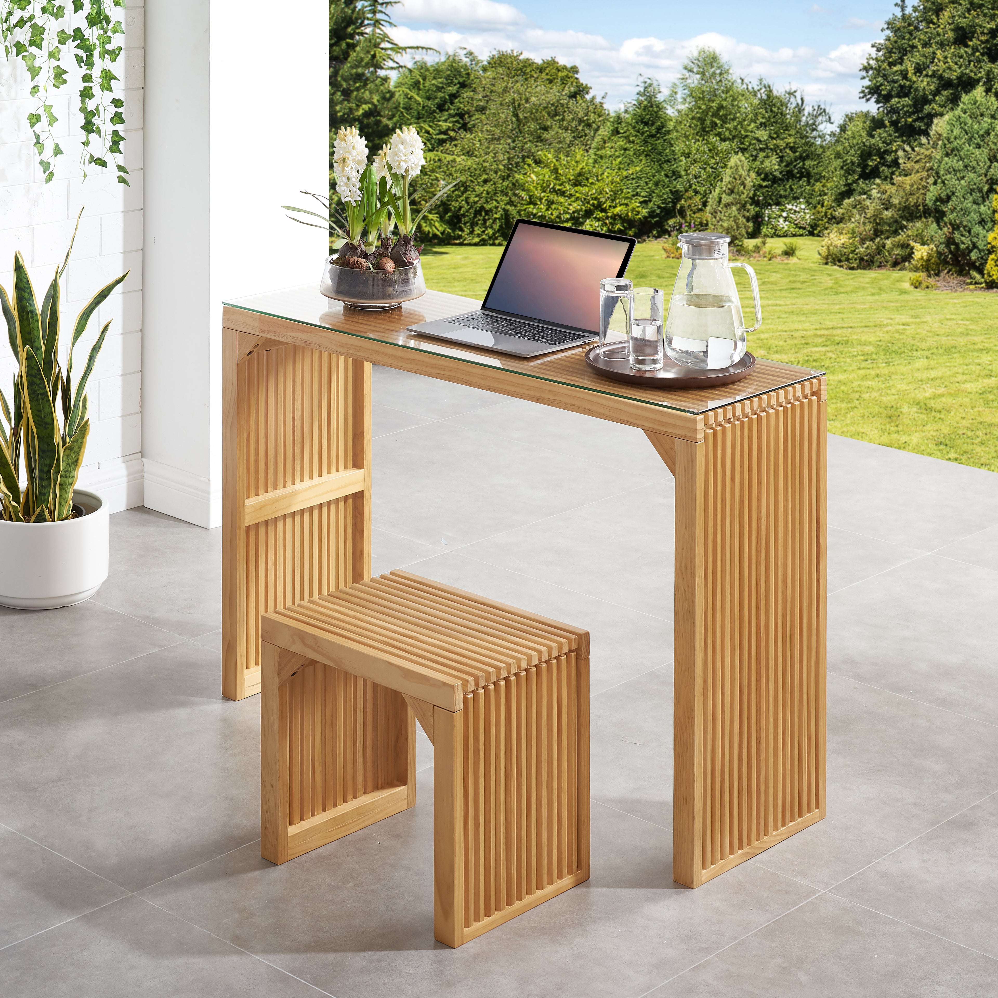 Ensemble Banc + Table Pin Nature - Petit - Entrée Salon Cuisine - Intérieur