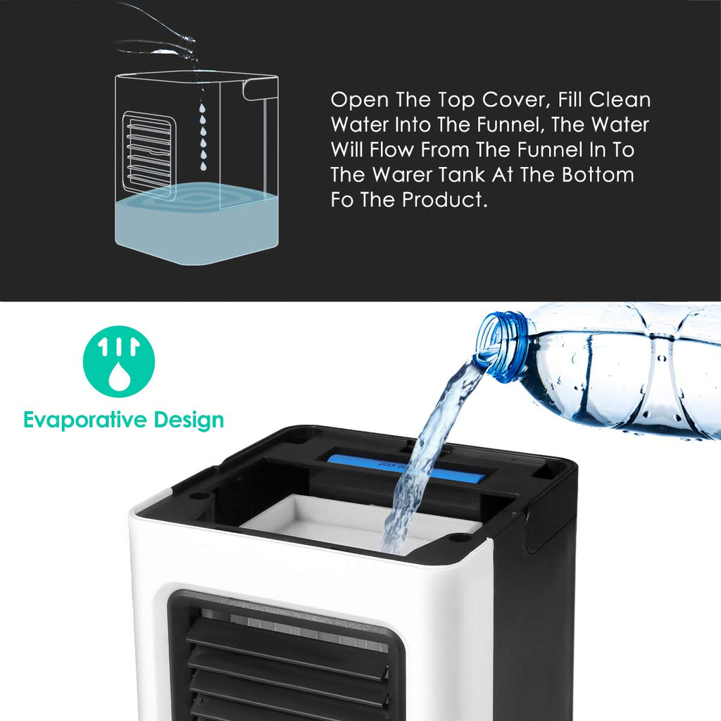 Climatiseur Portable 4-en-1 - Mini Refroidisseur Air USB - Humidificateur