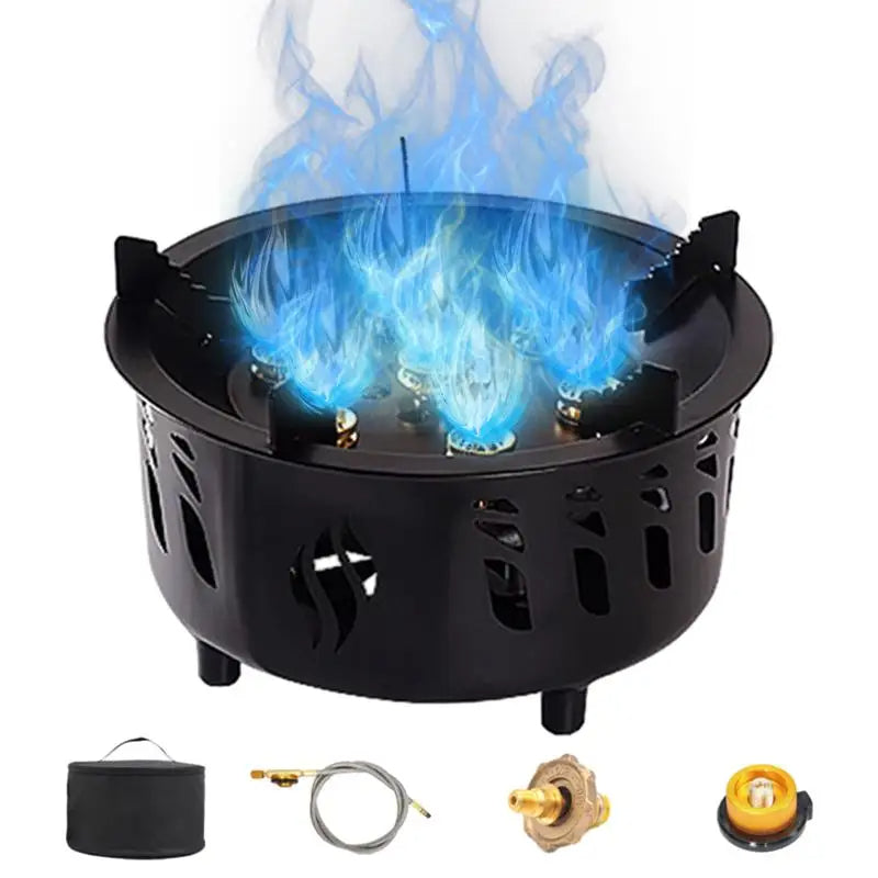 Réchaud Gaz 7 Cœurs Puissant - Cassette Portable - Sac - Camping