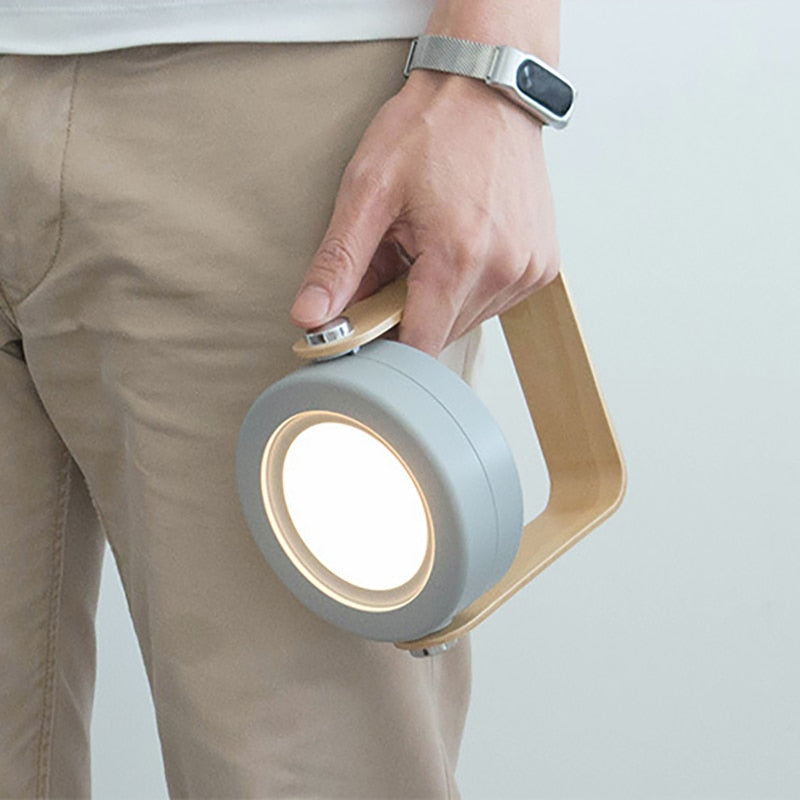 Lanterne Poignée Bois Télescopique Pliante - LED Rechargeable - Lecture Nuit