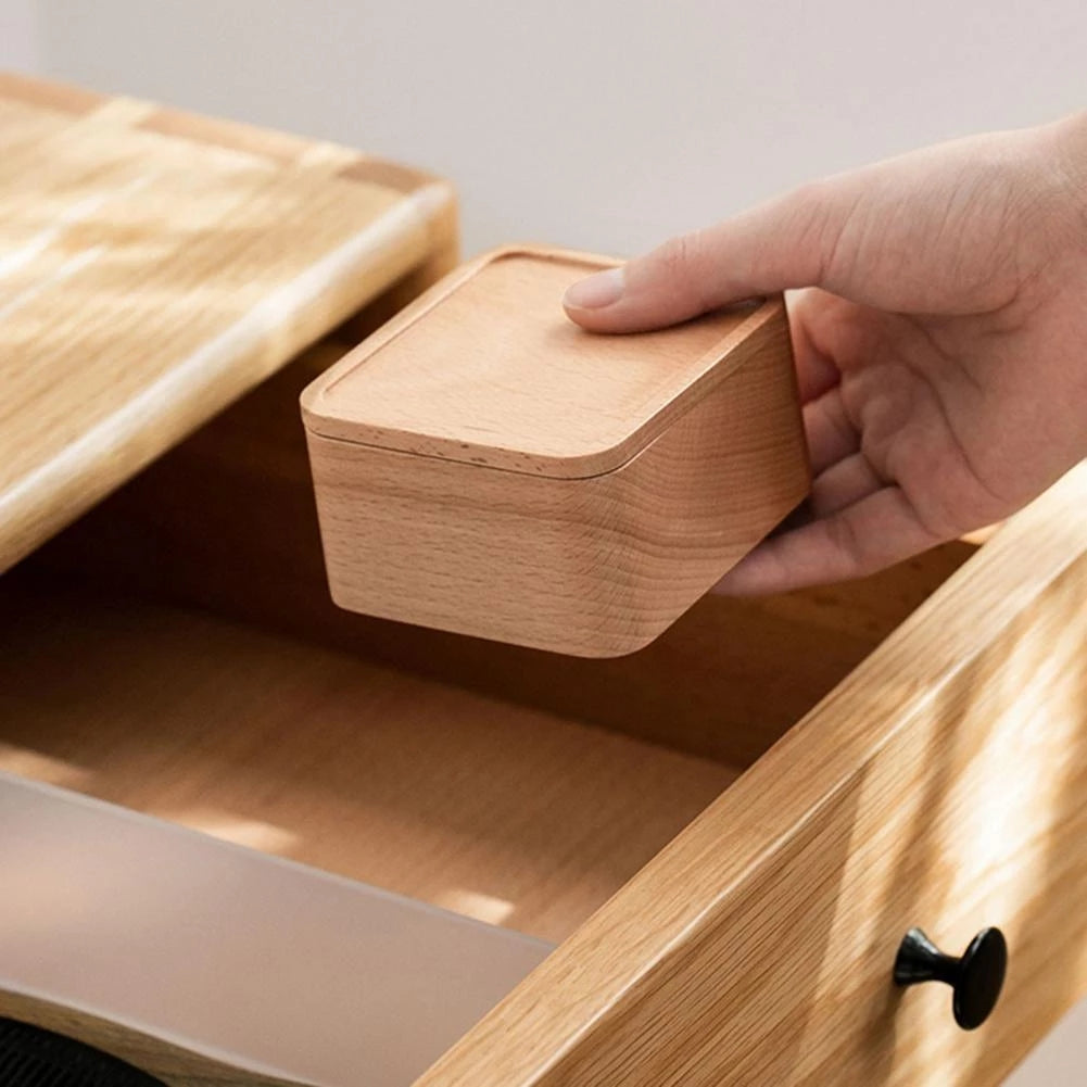 Beech Gift Jewelry Storage Box Small Wooden Box
