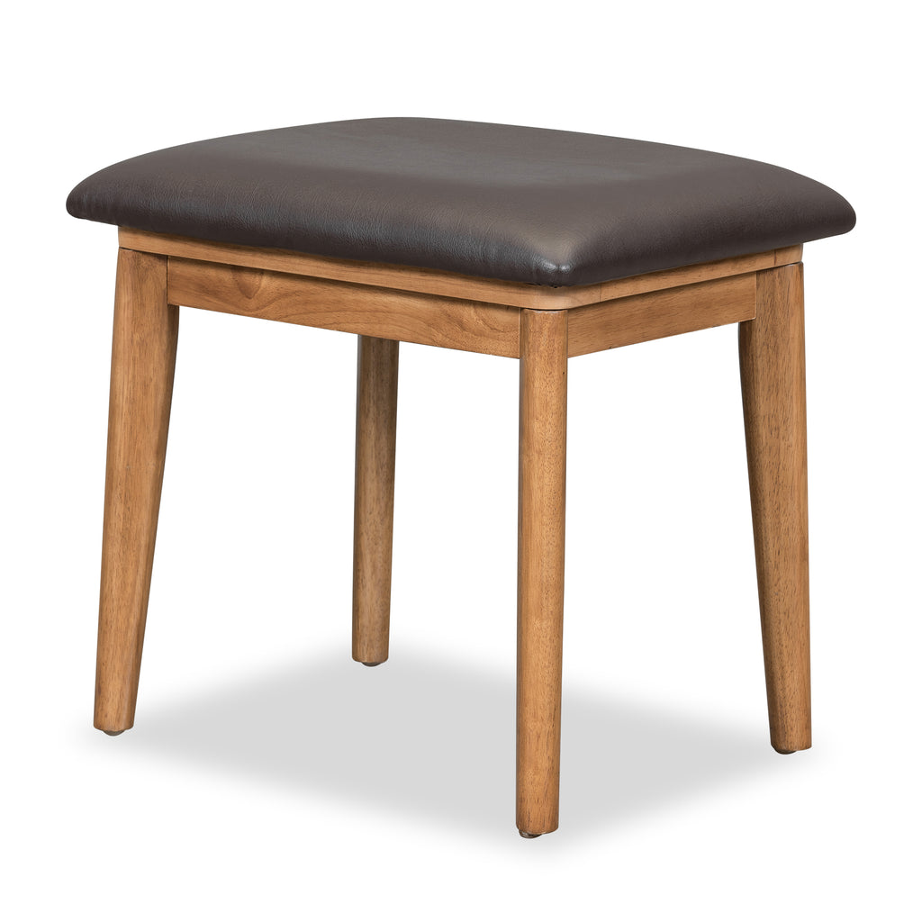 Coiffeuse Bois 43.3 Pouces Miroir Rabattable + Tabouret - 3 Tiroirs - Brune - Ra