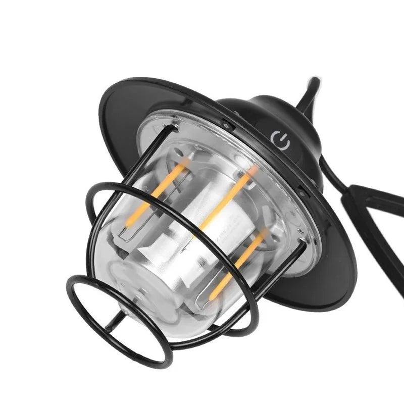 Lampe Camping Pomme de Pin Rétro - Ambiance Chaleureuse - USB-C