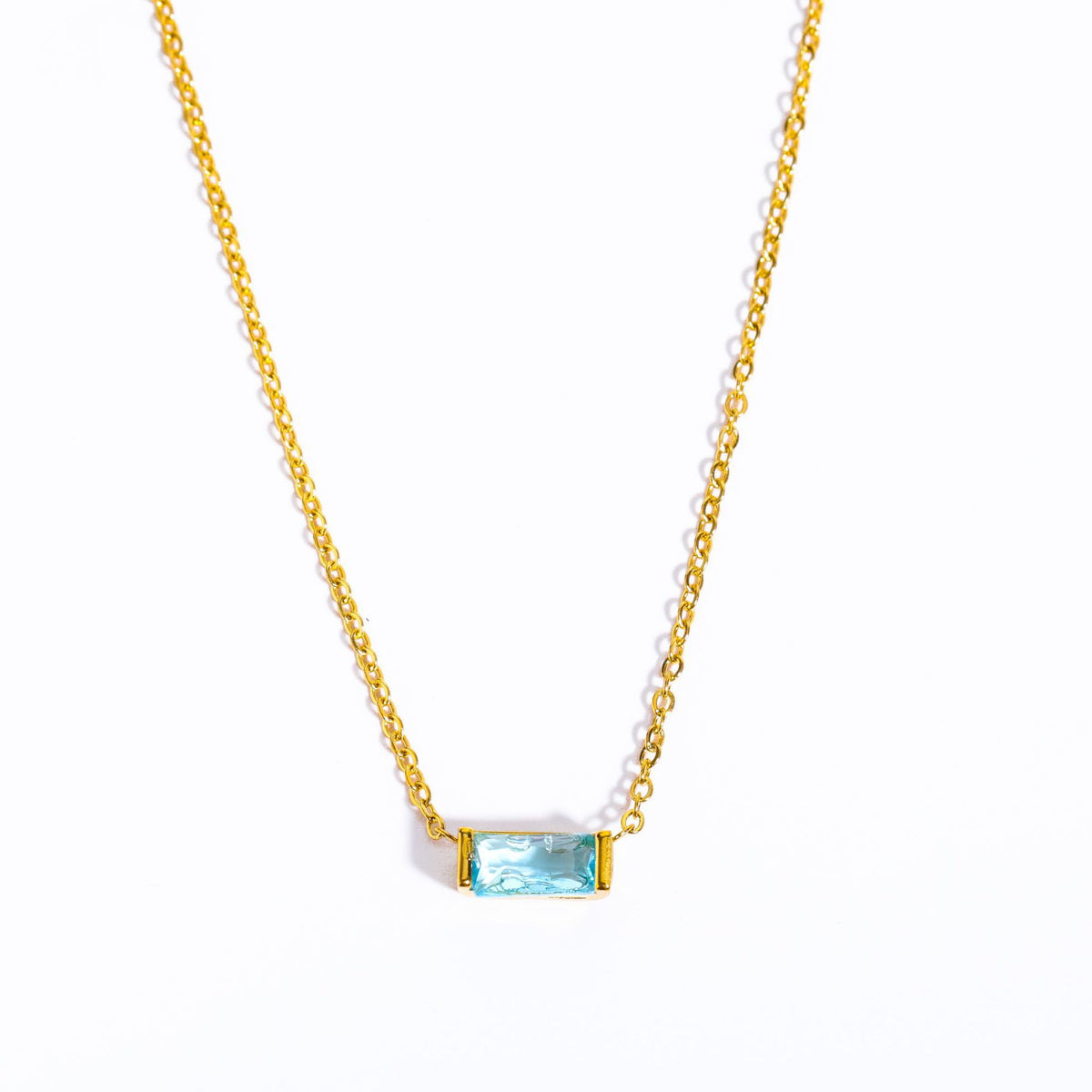 Collier avec pierre de naissance en zircon – 12 mois au choix