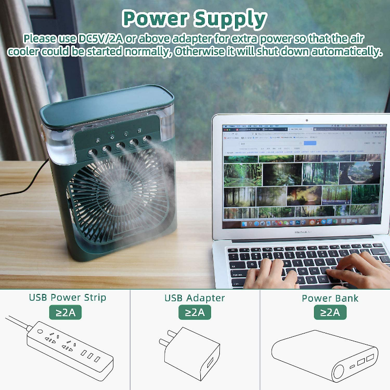 Ventilateur Brumisateur Bureau - Refroidisseur Air - Spray - USB