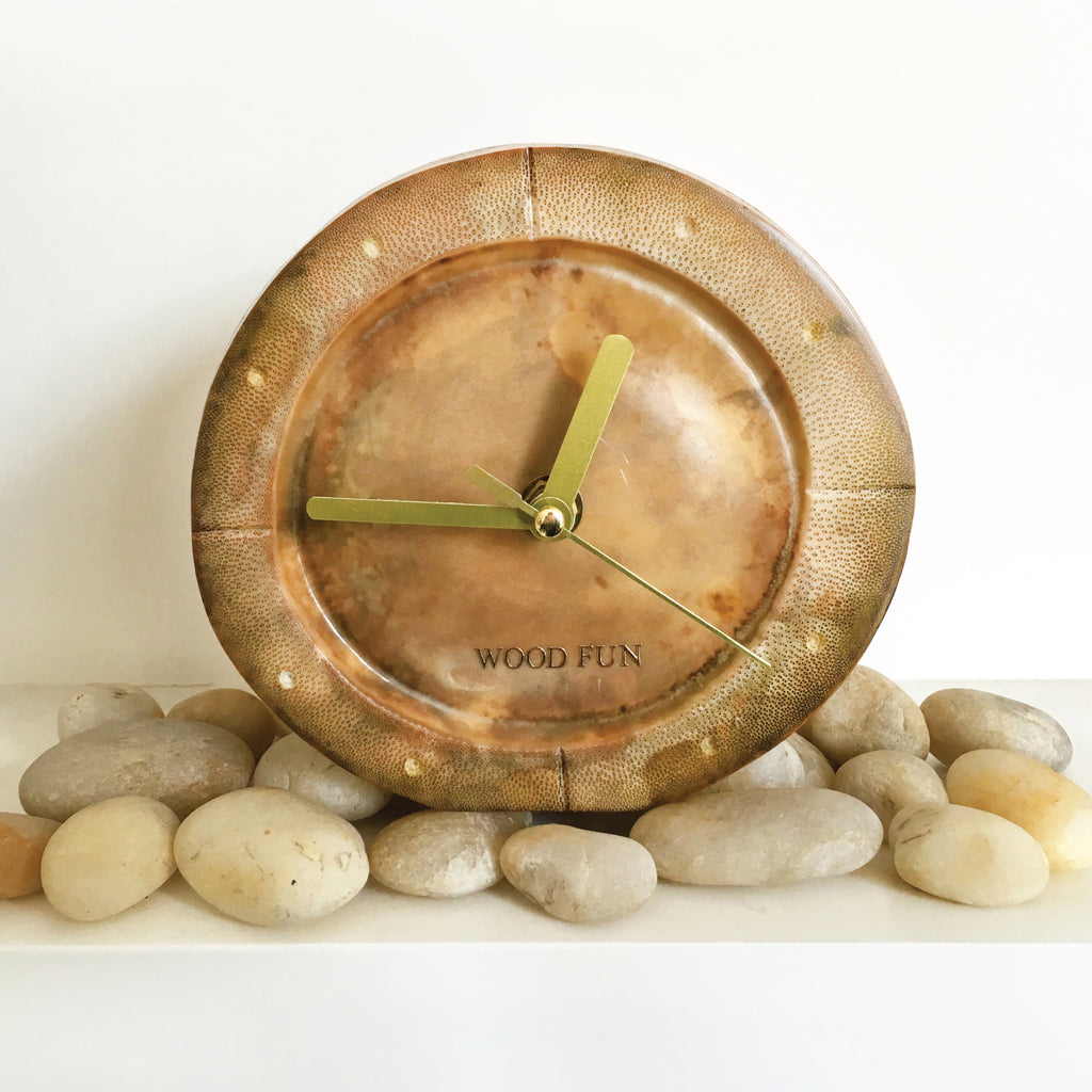 Horloge de Table en Bambou - Tube Bambou Naturel - Silencieuse - Style Japonais Nordique
