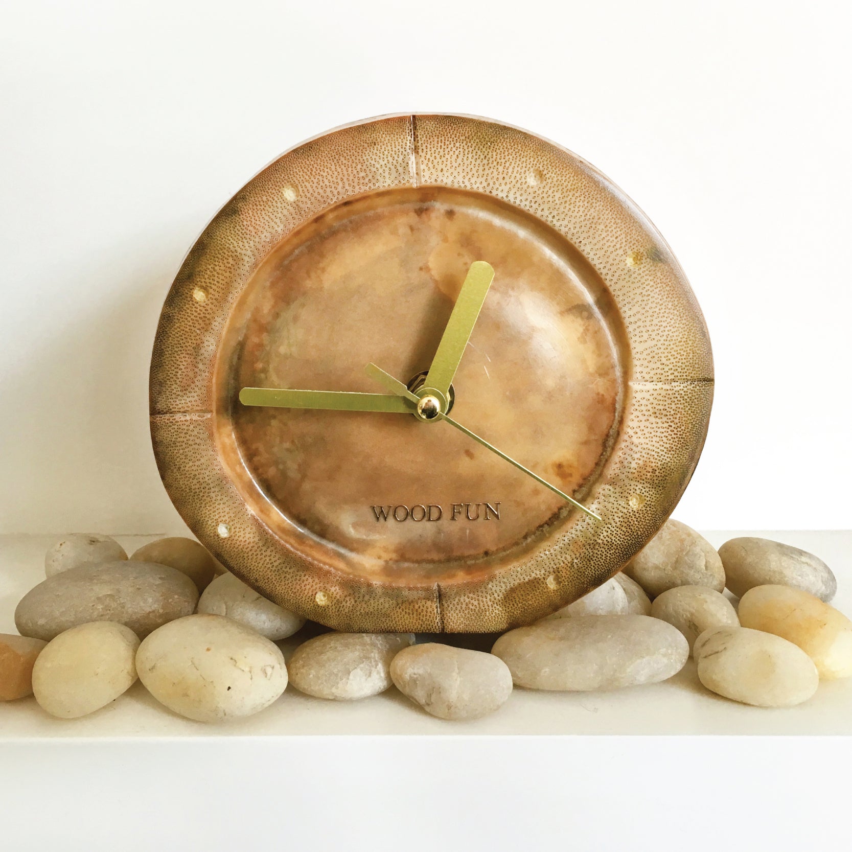 Horloge de Table en Bambou - Tube Bambou Naturel - Silencieuse - Style Japonais Nordique