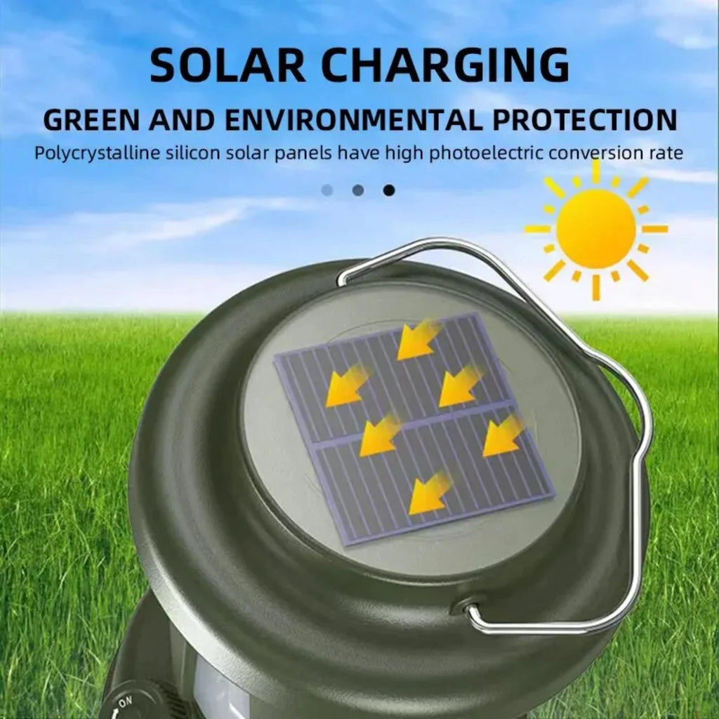Lampe Camping Solaire LED Rechargeable - Multifonction - Ambiance Tente