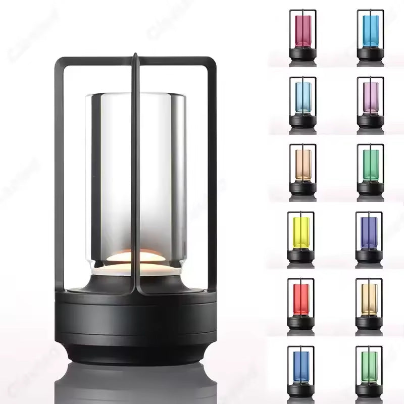 Lampe Table Alu Vintage LED - Ambiance Salle à Manger - USB Tactile - Bar Campin