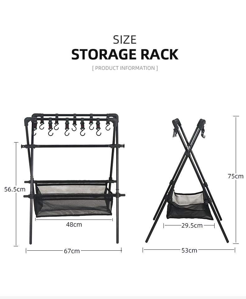 Étagère Pliante Camping - Séchoir Voiture - Filet Séchage - Rangement