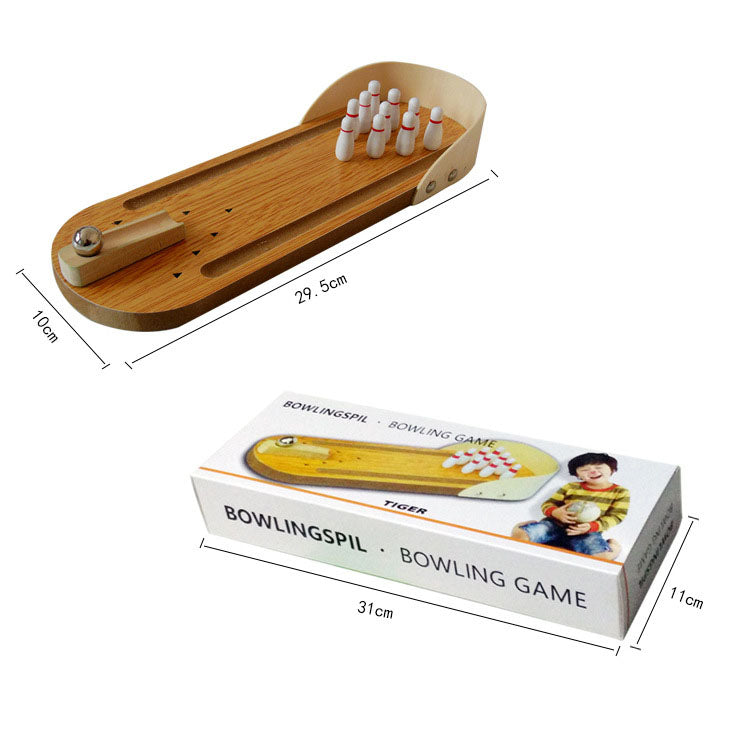 Mini Bowling Table Bois - Jeu Éducatif Enfant - Solide - Parent-Enfant