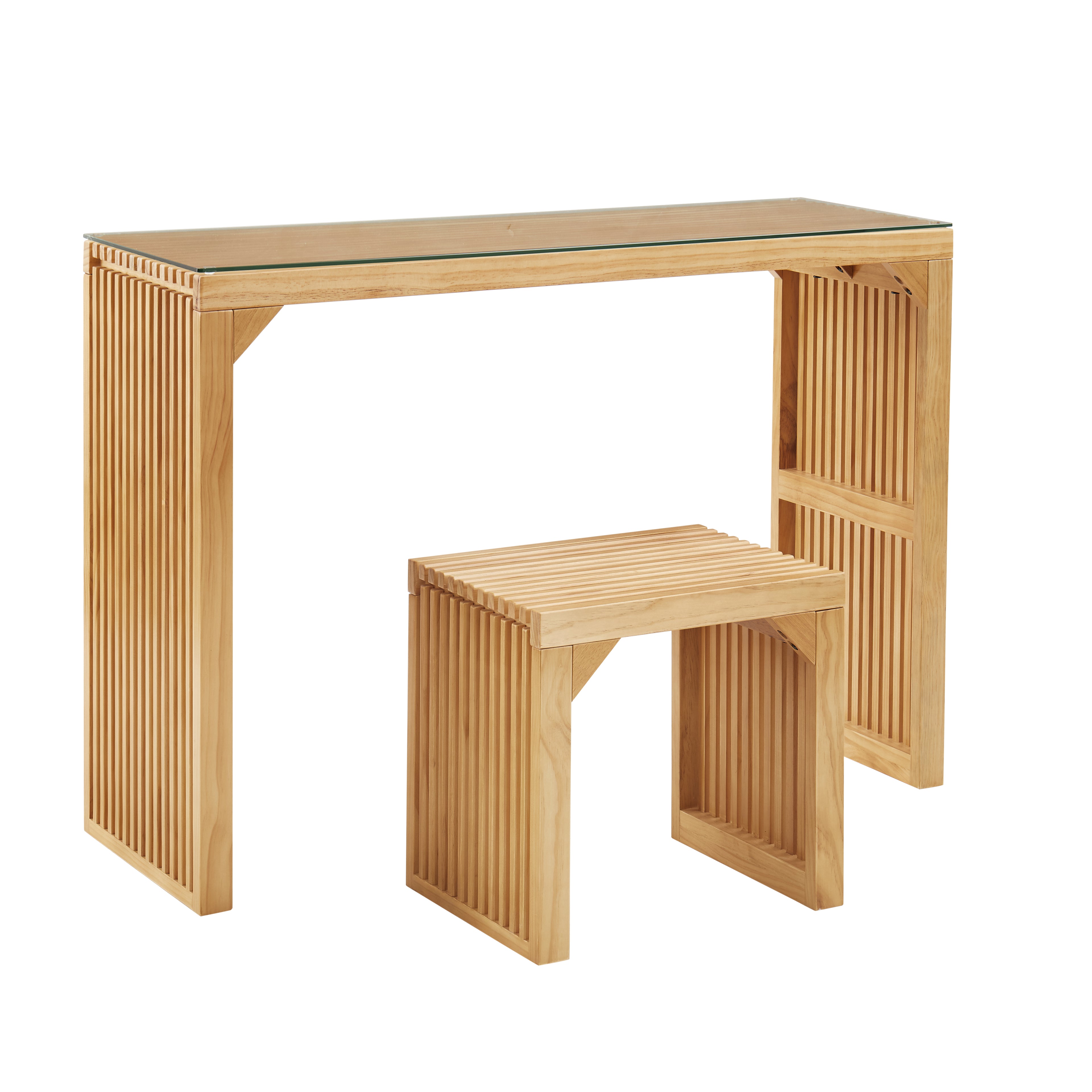 Ensemble Banc + Table Pin Nature - Petit - Entrée Salon Cuisine - Intérieur