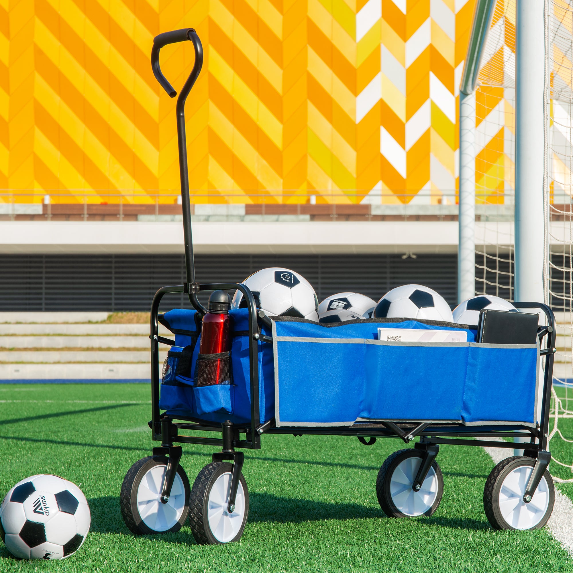 Chariot Pliant Jardin Courses Plage - Bleu - Wagon