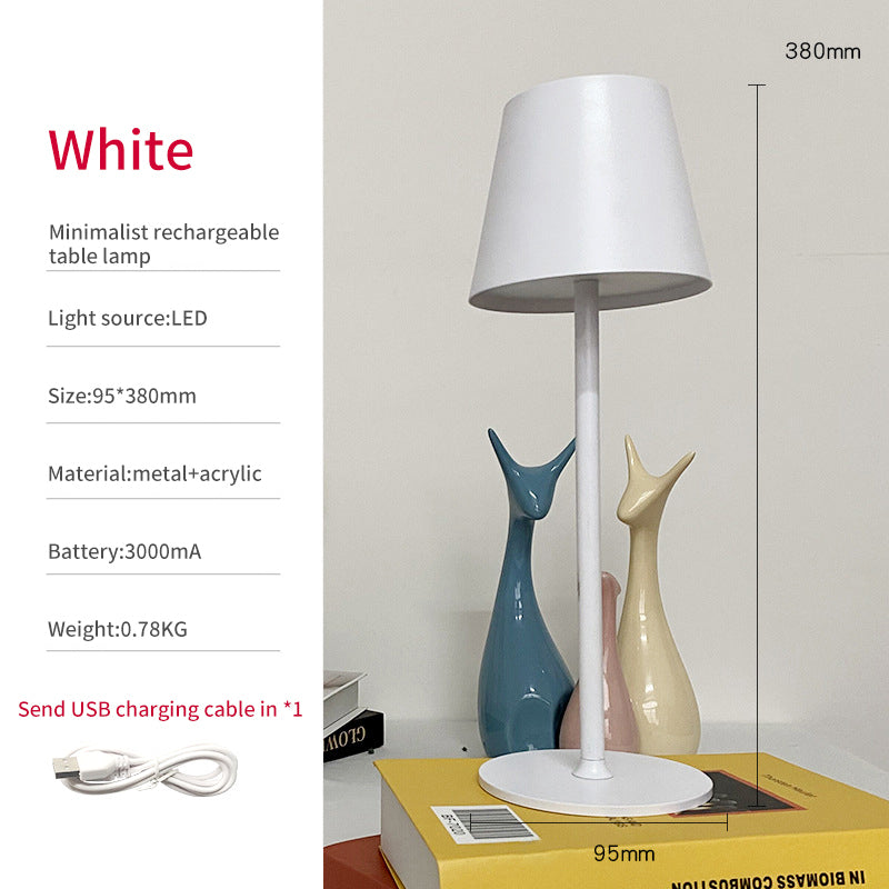 Lampe Table Métal Haut Pied LED - Style Américain Nordique - Hôtel Bar - USB Protection Yeux