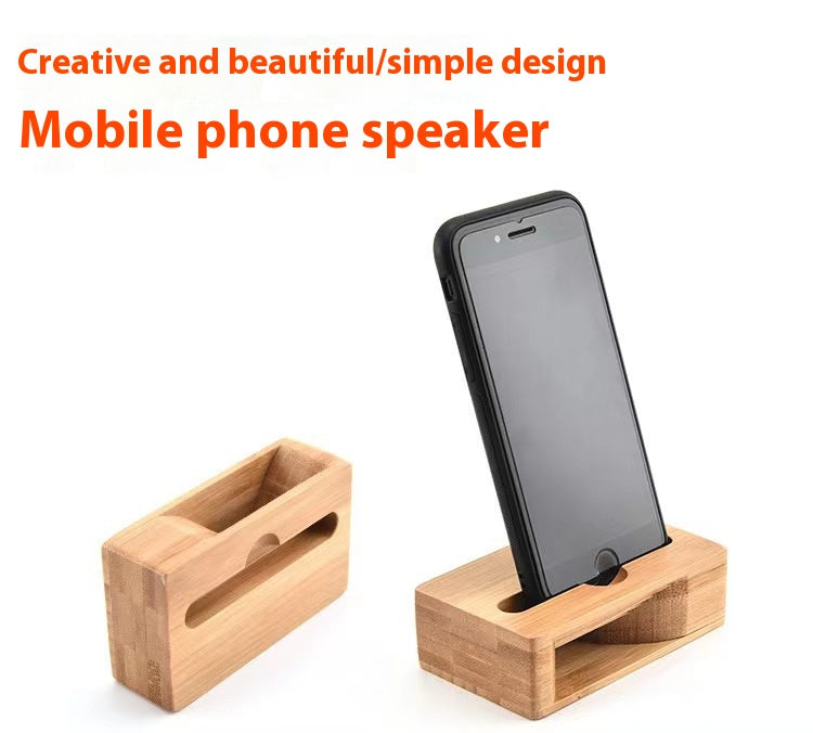 Support Téléphone en Bambou avec Amplificateur Son - Multifonction