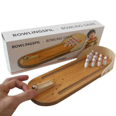 Mini Bowling Table Bois - Jeu Éducatif Enfant - Solide - Parent-Enfant
