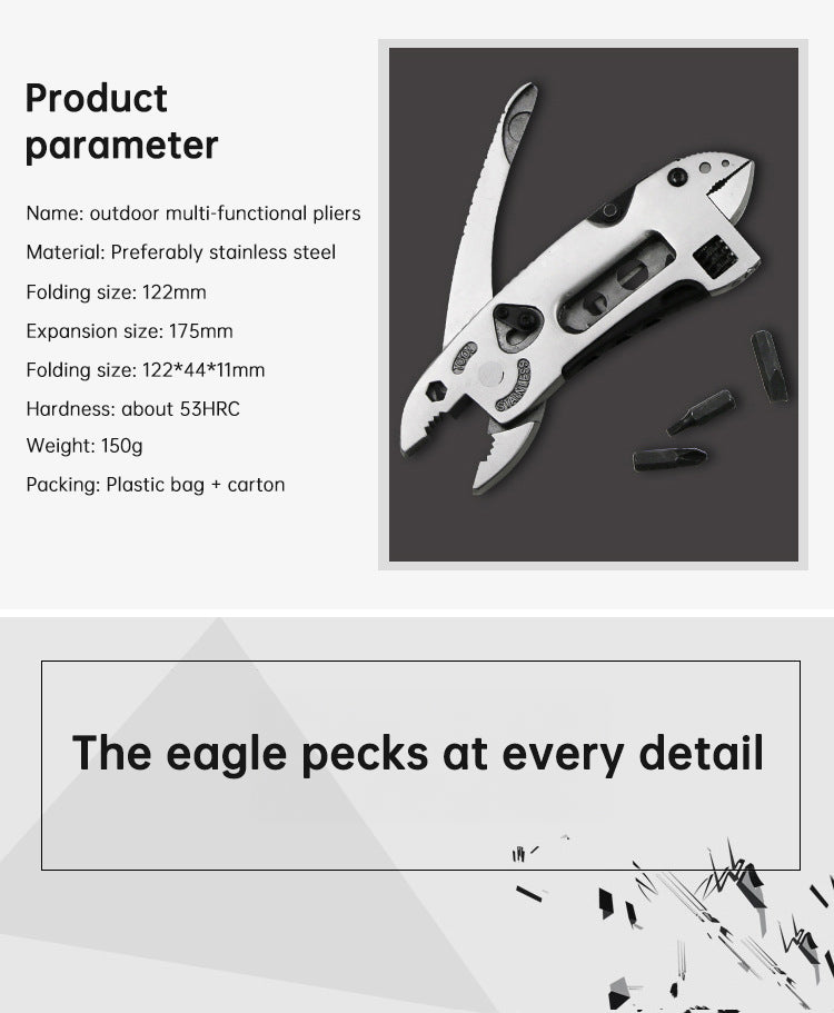 Pince Multi-Outils Camping - Clé Combinée - Régulière