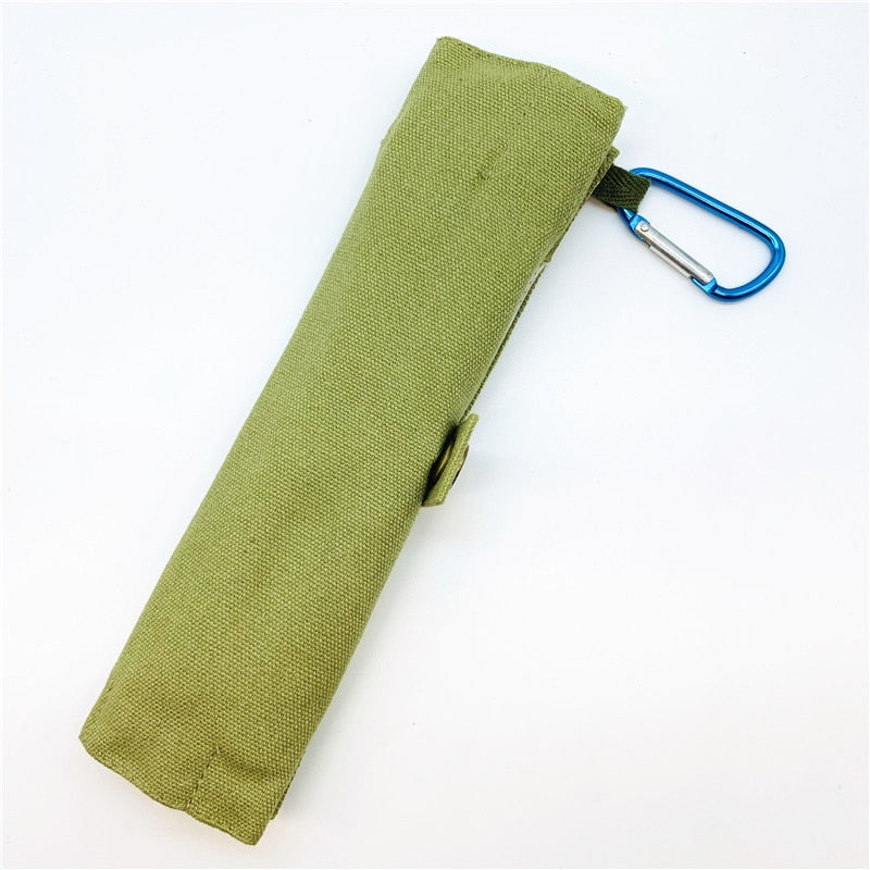 Couverts Bambou Écologique 7 Pièces - Portable - Fourchette Couteau Paille Réutilisable
