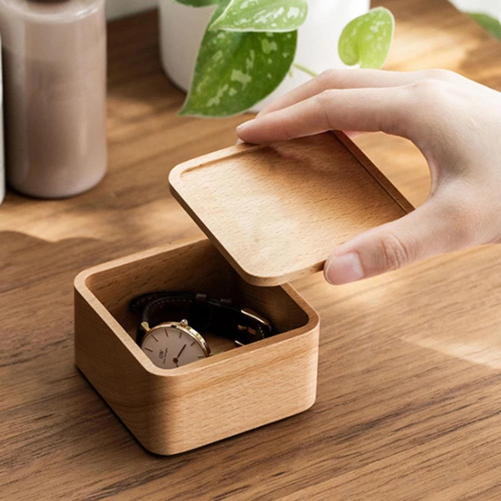 Beech Gift Jewelry Storage Box Small Wooden Box