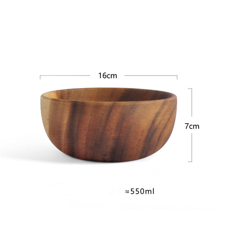 Bol Bois Brut Massif - Assiette Bois Solide - Vaisselle - Salade Fruits Secs