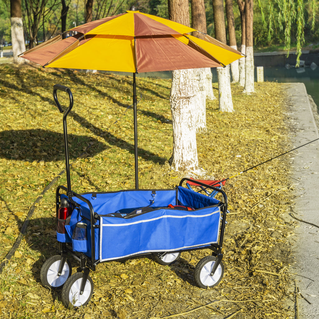 Chariot Pliant Jardin Courses Plage - Bleu - Wagon
