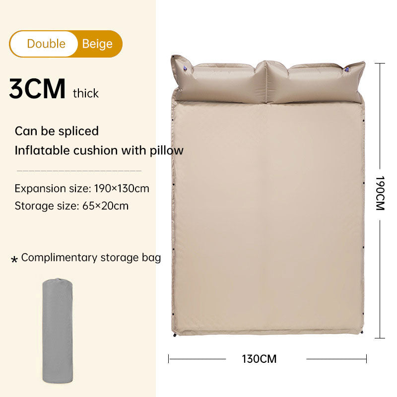 Matelas Autogonflant Camouflage - Coussin Assemblable - Camping avec Oreiller